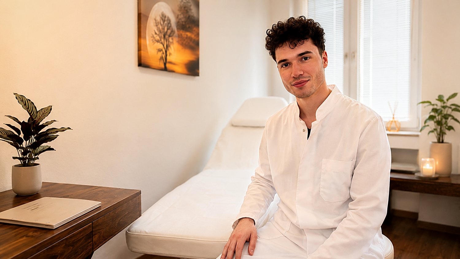 Sylvain Roth im Behandlungsraum von Maison Sylvain Roth in Düsseldorf-Pempelfort